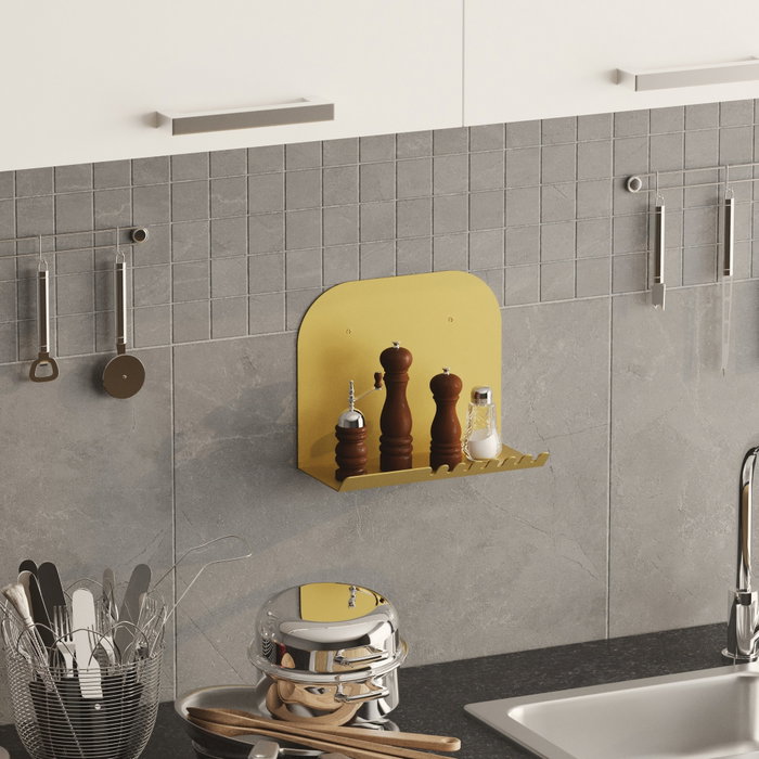 Hanah Home Estantería de Pared de Metal Dorado